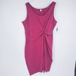 NEW Old Navy Plus Size 2X Pink Twist Mini Bodycon Dress Fitted Sexy Curvy Beach